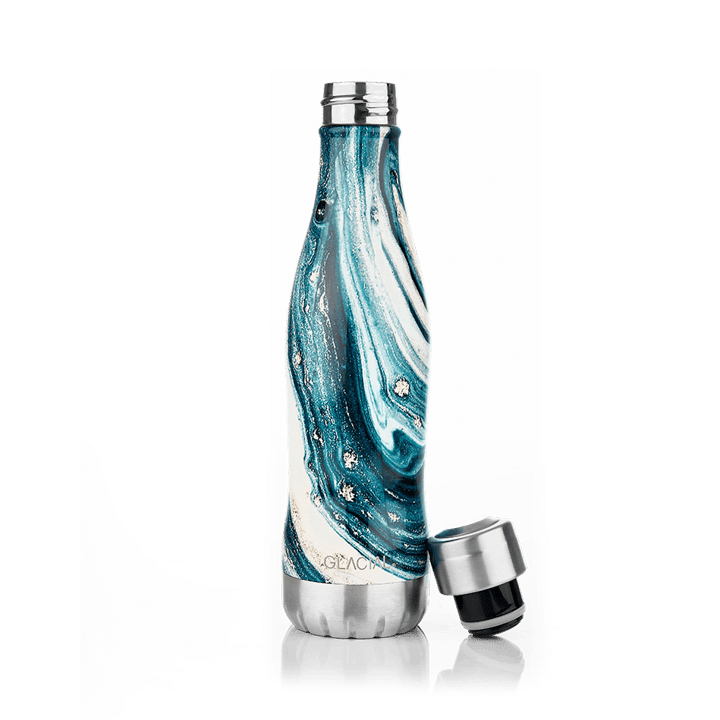 Glacial vandflaske 400 ml - Indigo marble - Glacial