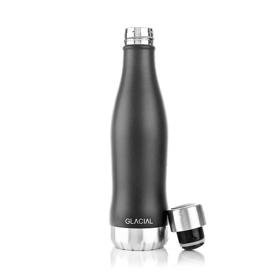 Glacial vandflaske 400 ml, Matte black Glacial