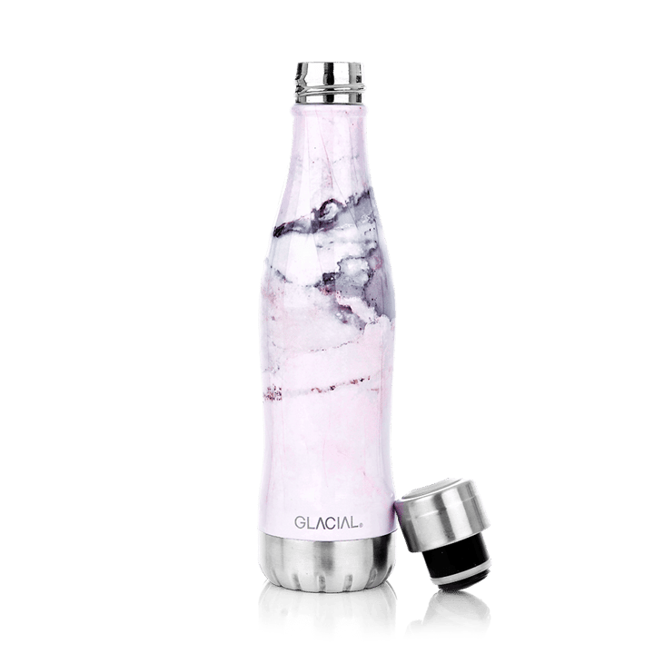 Glacial vandflaske 400 ml - Pink marble - Glacial