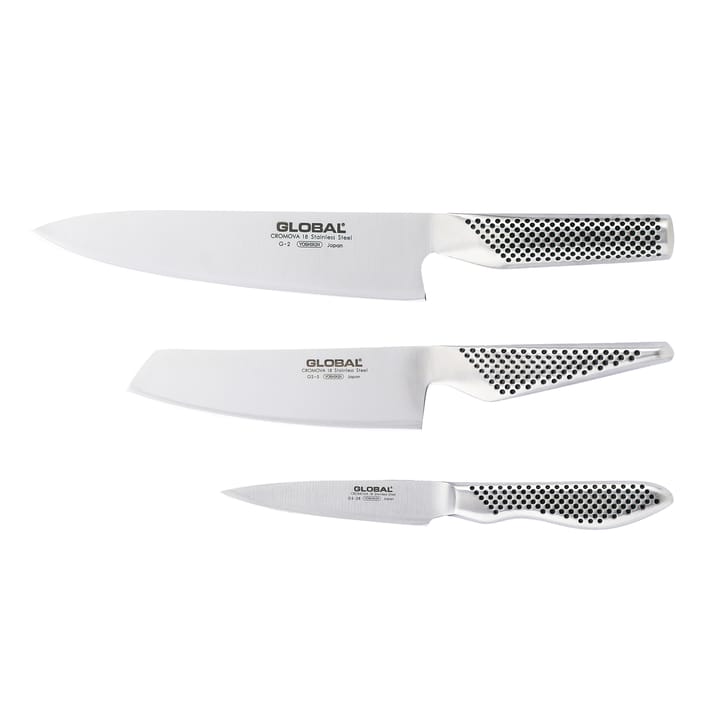 Global G-2538R knivsæt, 3 knive - Rustfrit stål - Global