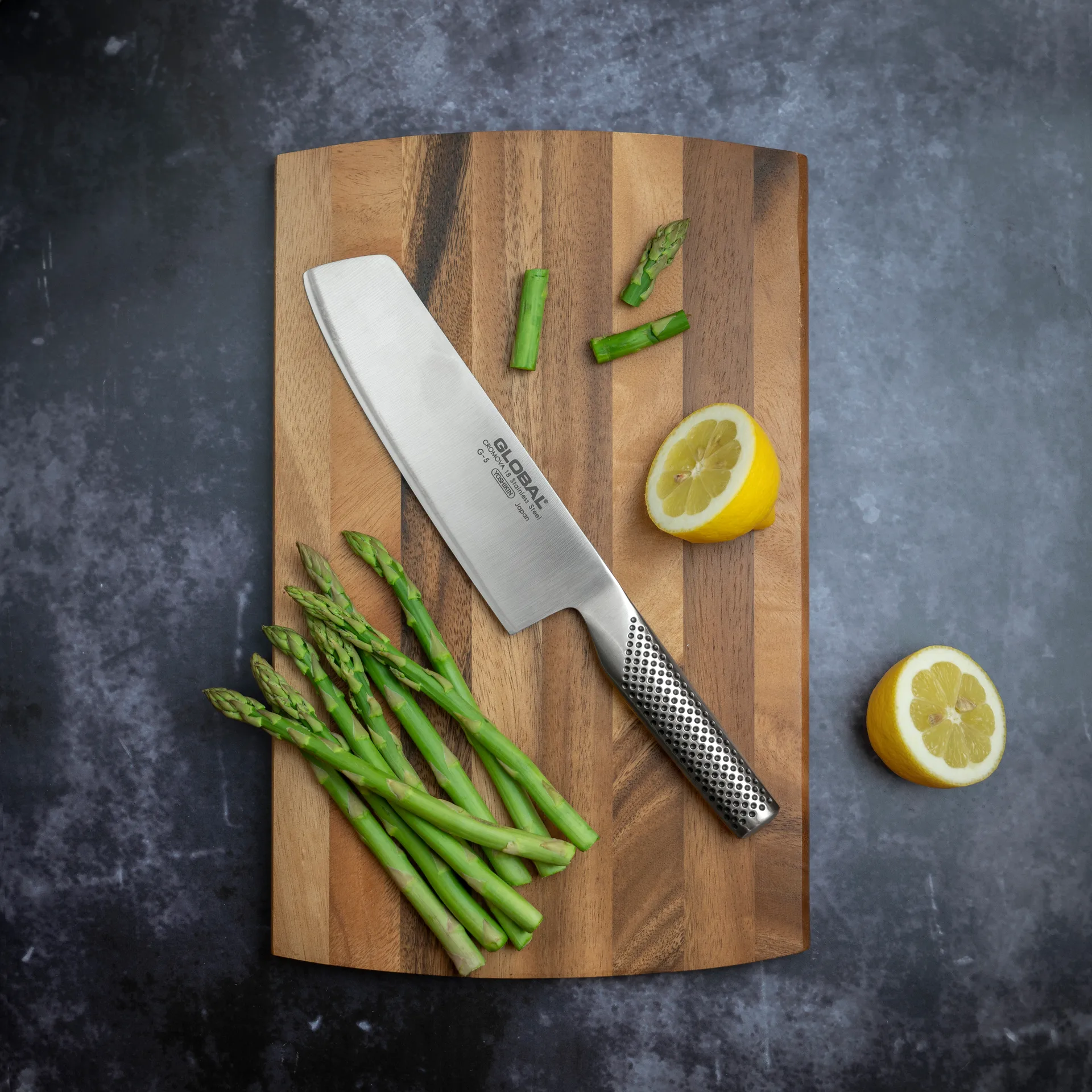 Global G-5 grøntsagskniv bred 18 cm, Rustfrit stål Global