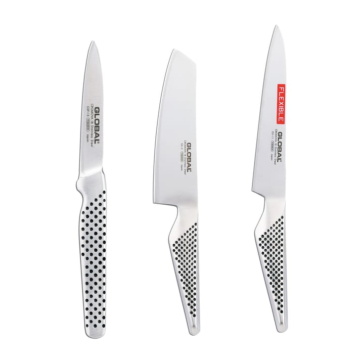 Global G-51115R knivsæt, 3 knive - Rustfrit stål - Global