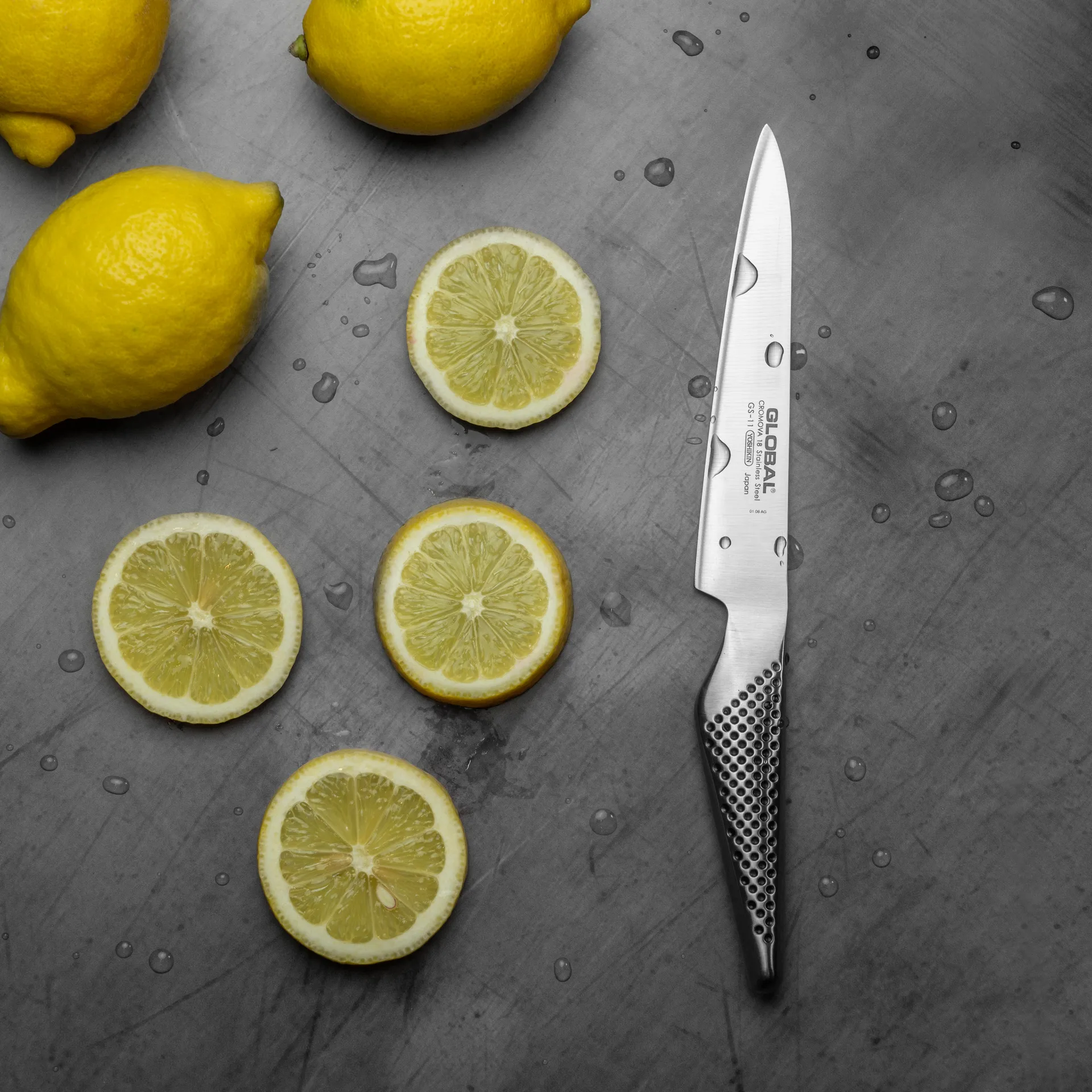 Global G-51115R knivsæt, 3 knive, Rustfrit stål Global