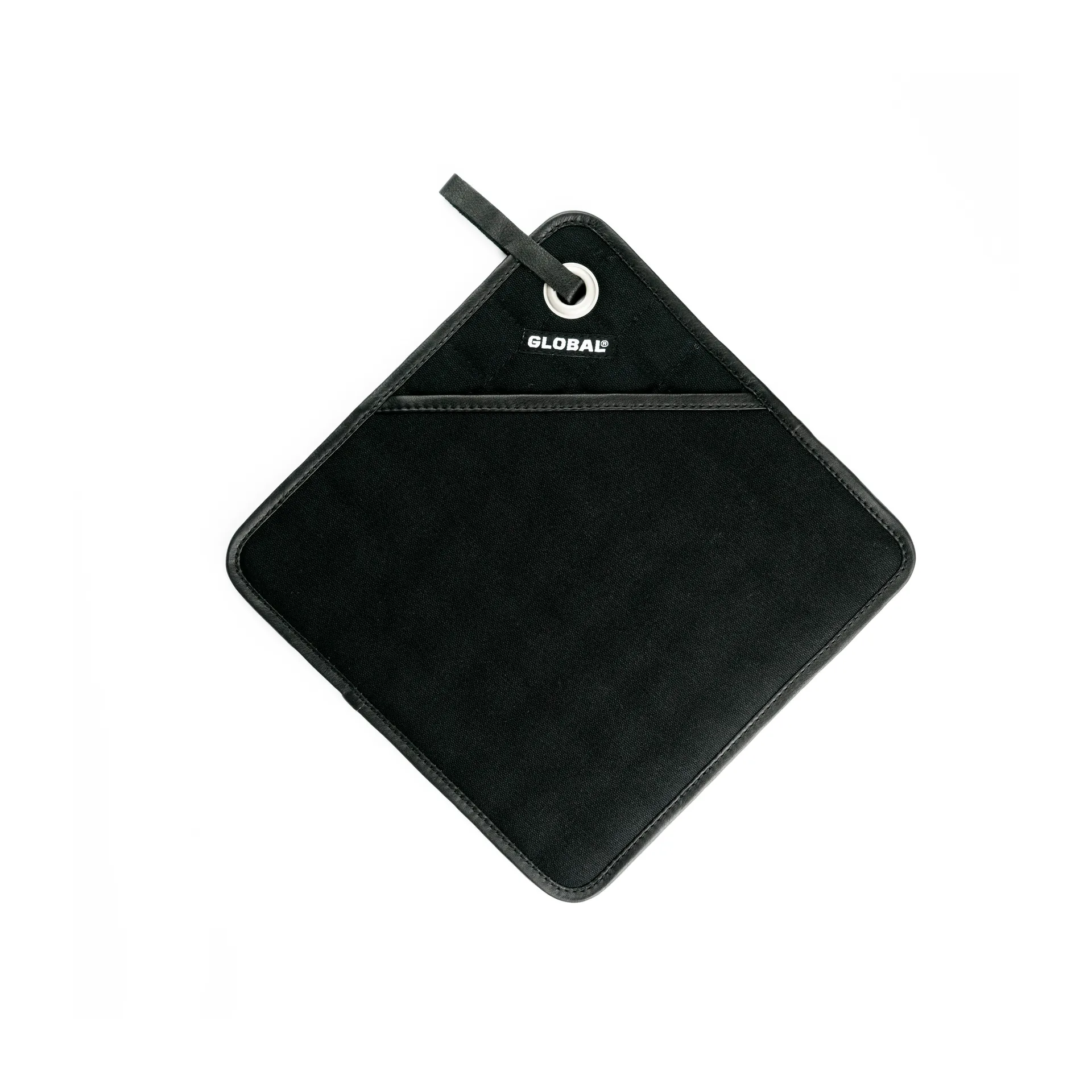 Global G-90101 grydelap kanvas med lomme 25x25 cm, Sort Global