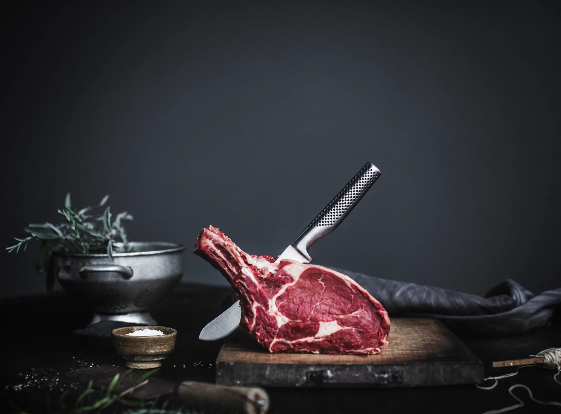 Global GF-27 slagtekniv smedet 16 cm, Rustfrit stål Global