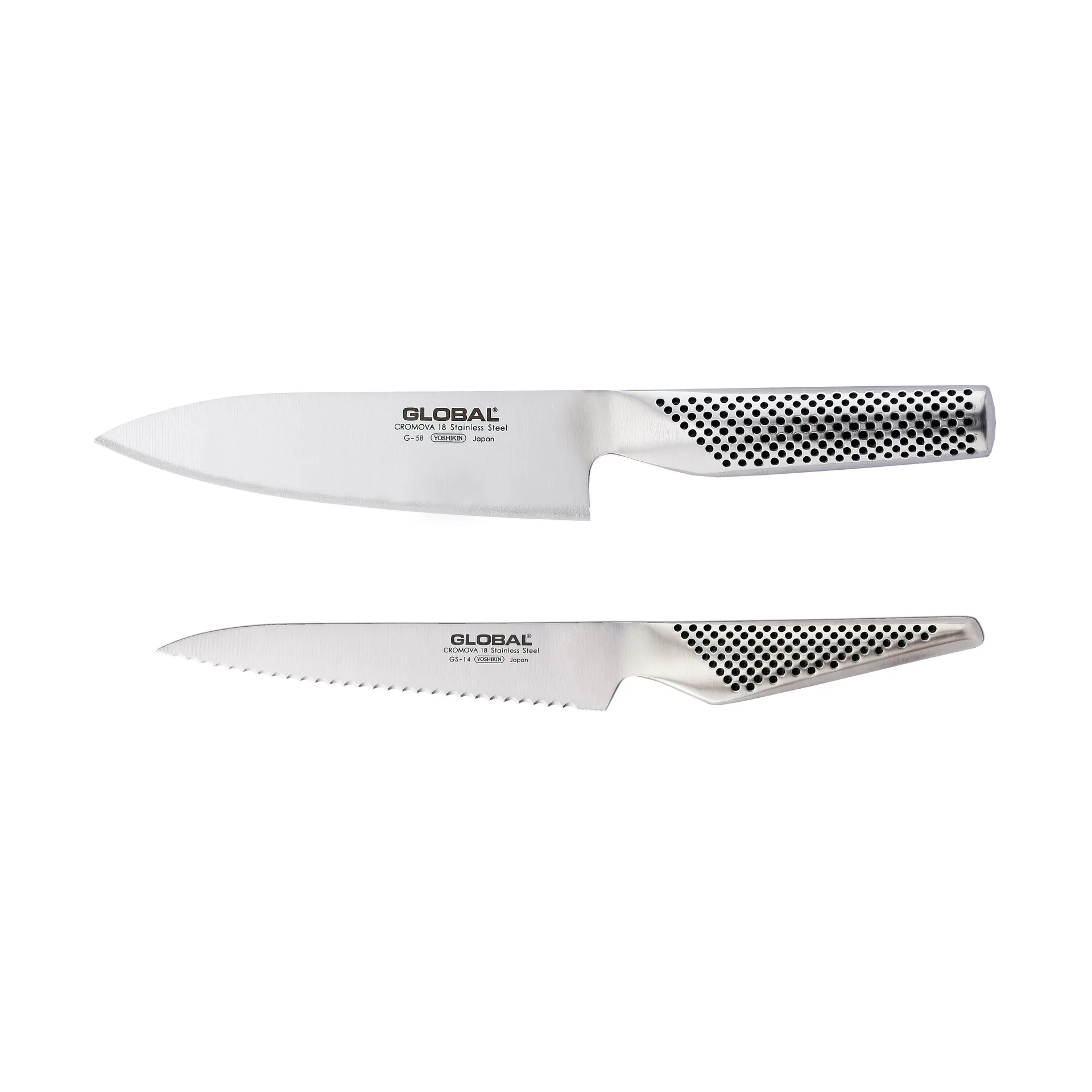Global knivesæt 2 dele (G-58 & GS-14), Rustfrit stål Global