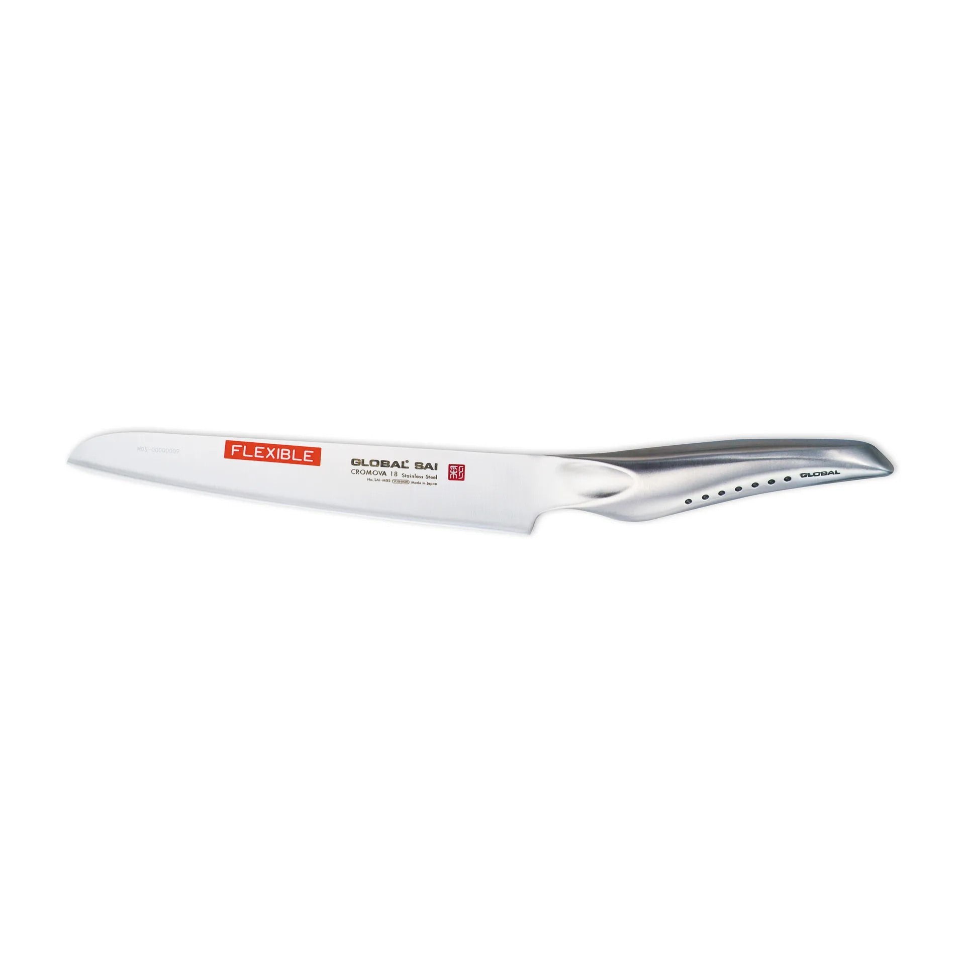 Global SAI-M05 universalkniv enkeltstål 17 cm fleksibel, Rustfrit stål Global