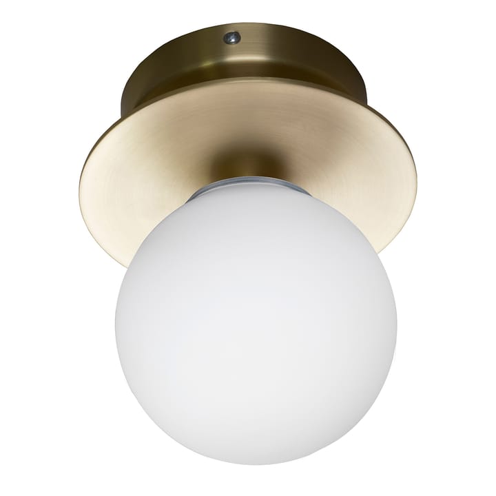 Art Deco IP44 væglampe/plafond, Børstet messing Globen Lighting