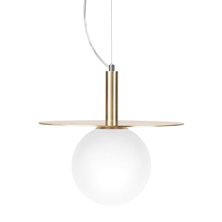 Art Deco loftslampe, Messing/Opalglas Globen Lighting