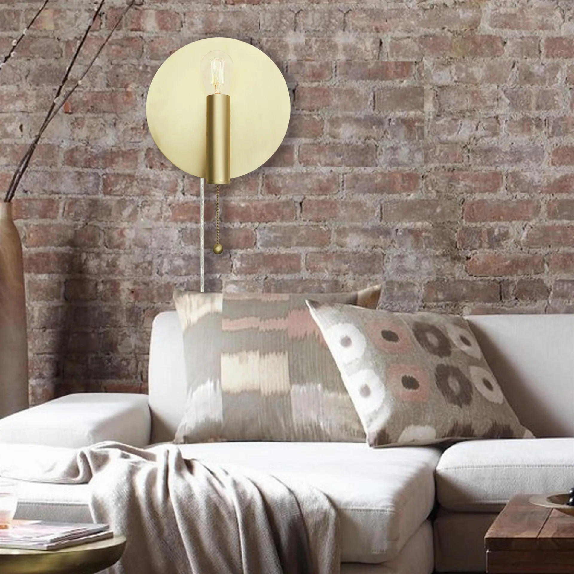 Art Deco væglampe, børstet messing Globen Lighting