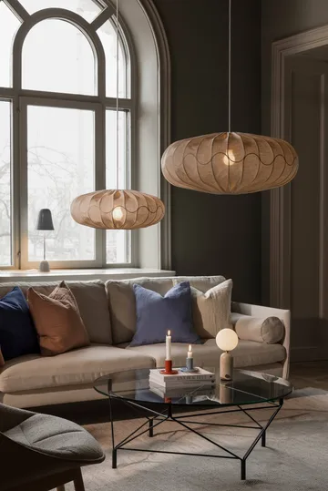 Bladverk lampeskærm Ø50 cm - Beige - Globen Lighting