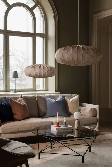 Bladverk lampeskærm Ø50 cm - Beige - Globen Lighting