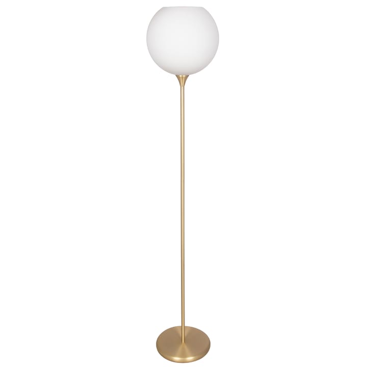 Bowl gulvlampe opalglas - Børstet messing - Globen Lighting