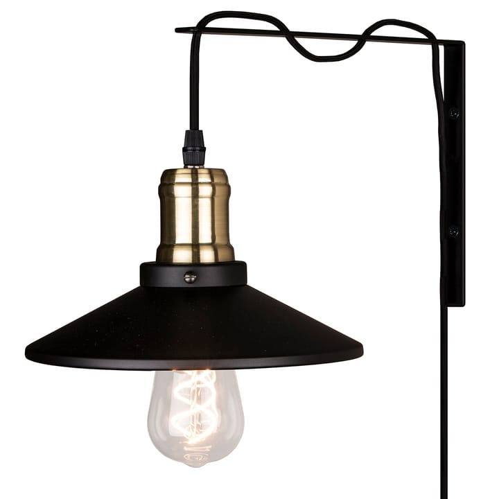 Disc væglampe - Matte black-brushed brass - Globen Lighting