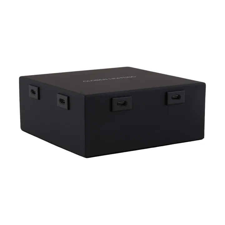 Globen Lighting laddestation USB C - Sort, 8 stk. adaptere - Globen Lighting