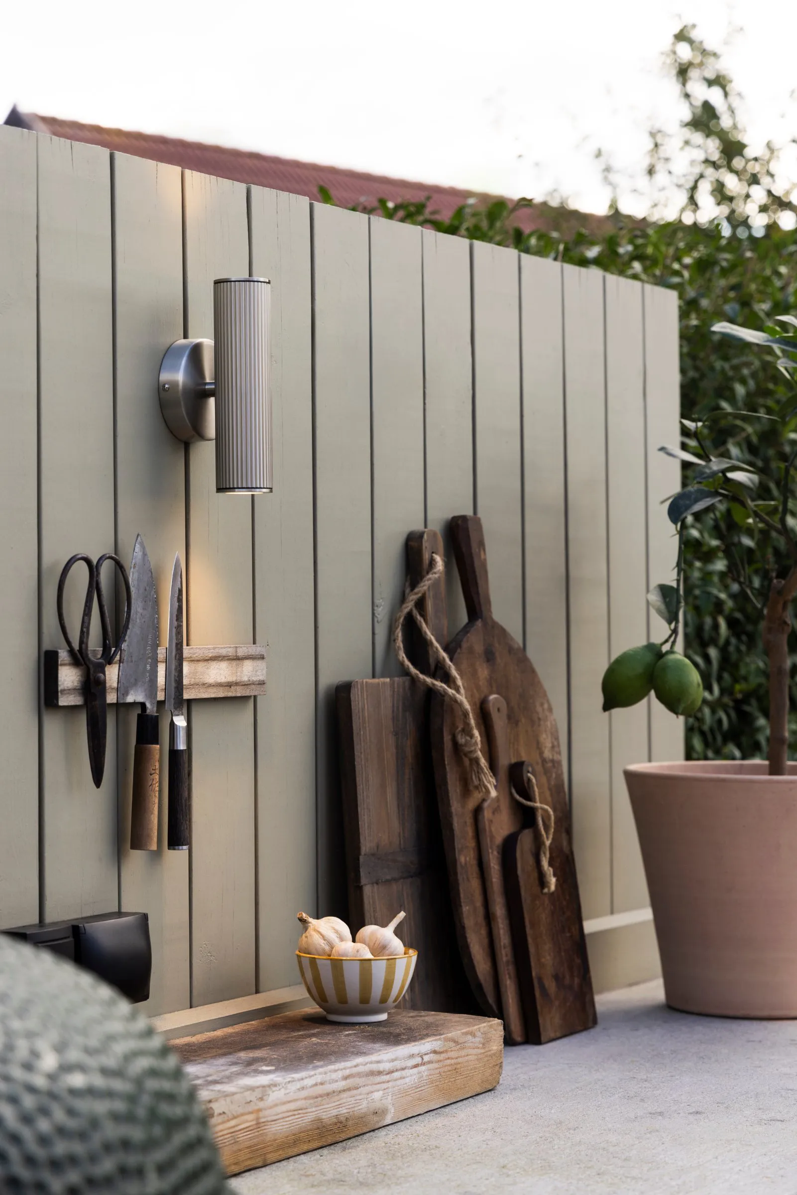 Hubble up/down væglampe facadebelysning, Børstet stål Globen Lighting