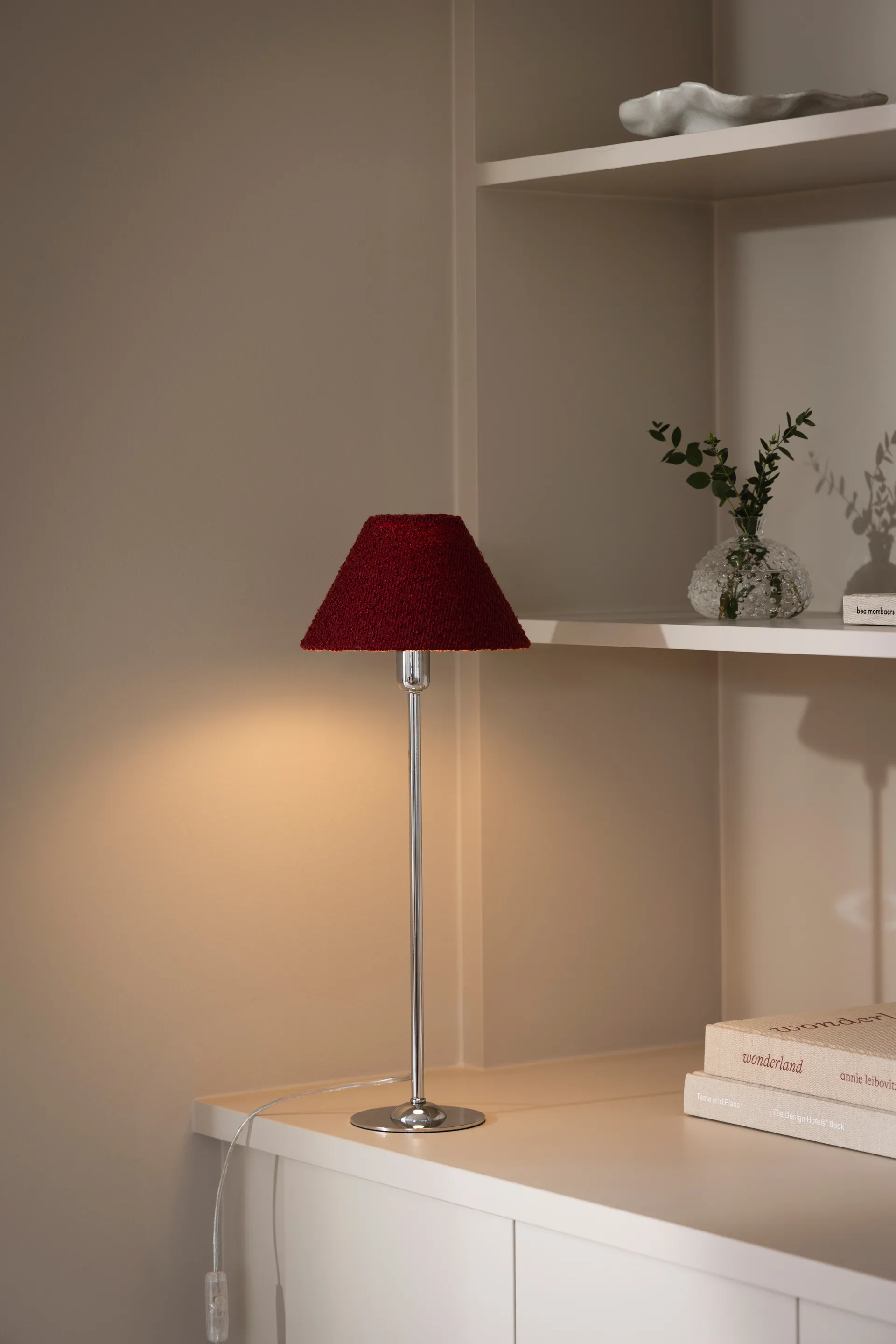 Iris 20 lampeskærm, Bouclé bordeaux Globen Lighting