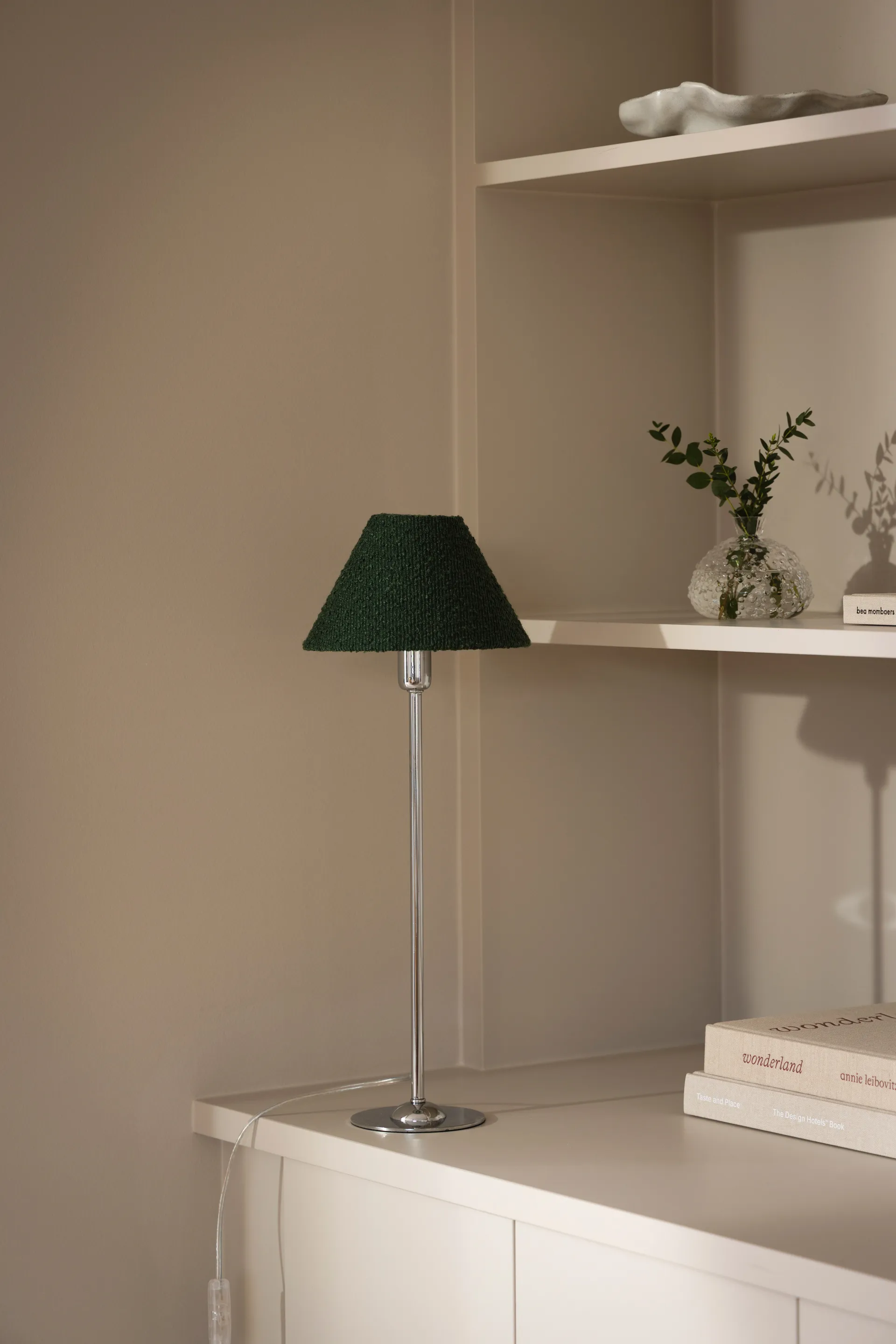 Iris 20 lampeskærm, Bouclé mosgrøn Globen Lighting