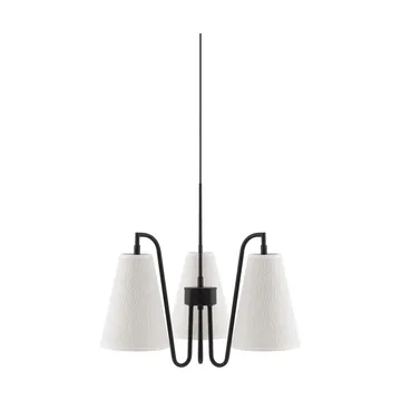 Lou pendel  - 3, hvid bouclé-sort, 46x46 cm - Globen Lighting