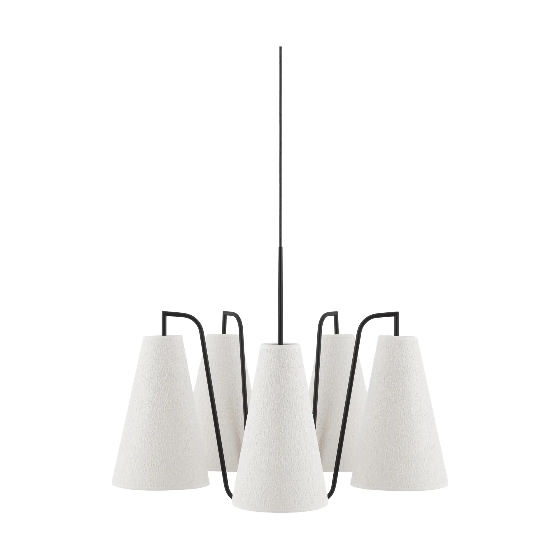 Lou pendel , 5, hvid bouclé-sort, 67x67 cm Globen Lighting