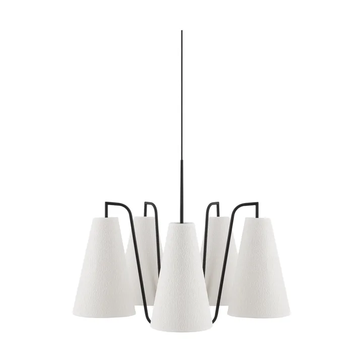 Lou pendel  - 5, hvid bouclé-sort, 67x67 cm - Globen Lighting