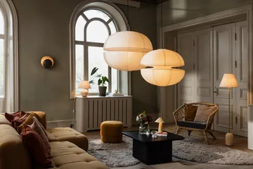 Mela lampeskærm - Beige, Ø80 cm - Globen Lighting