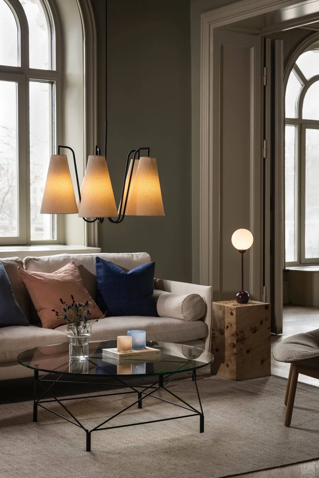 Ripley bordlampe, Burgundy (rød), 52 cm Globen Lighting