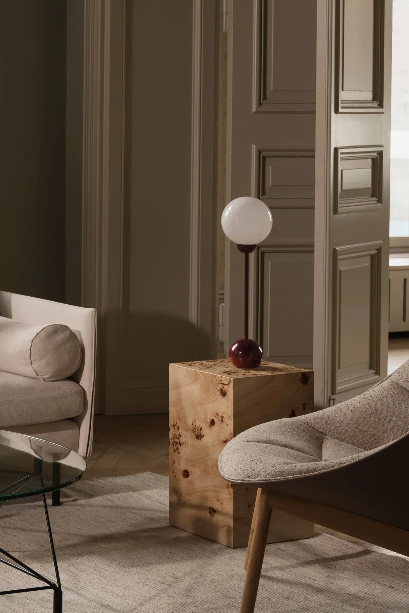 Ripley bordlampe, Burgundy (rød), 52 cm Globen Lighting