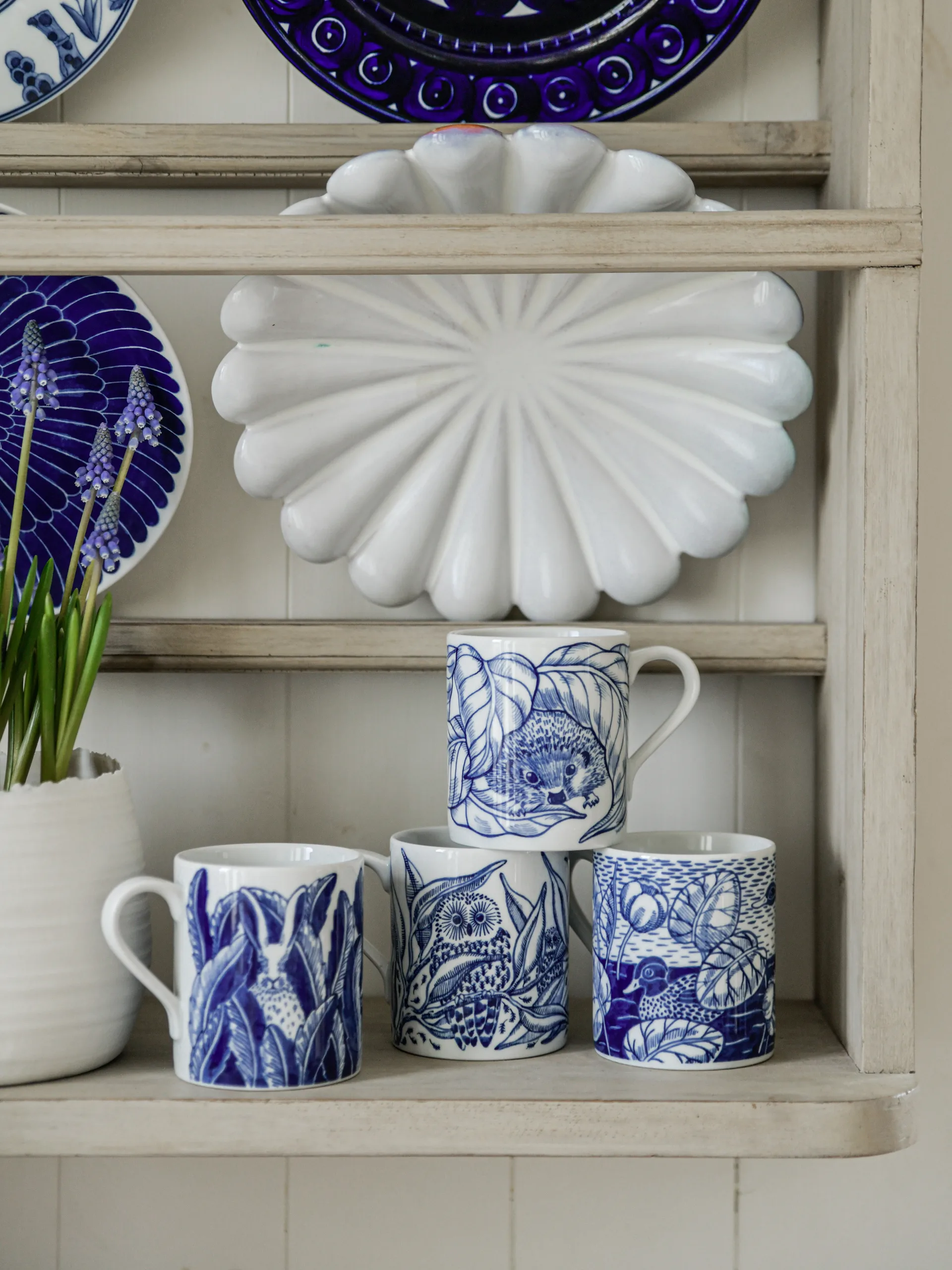 Duck pond krus 35 cl, Blå Götefors Porslin