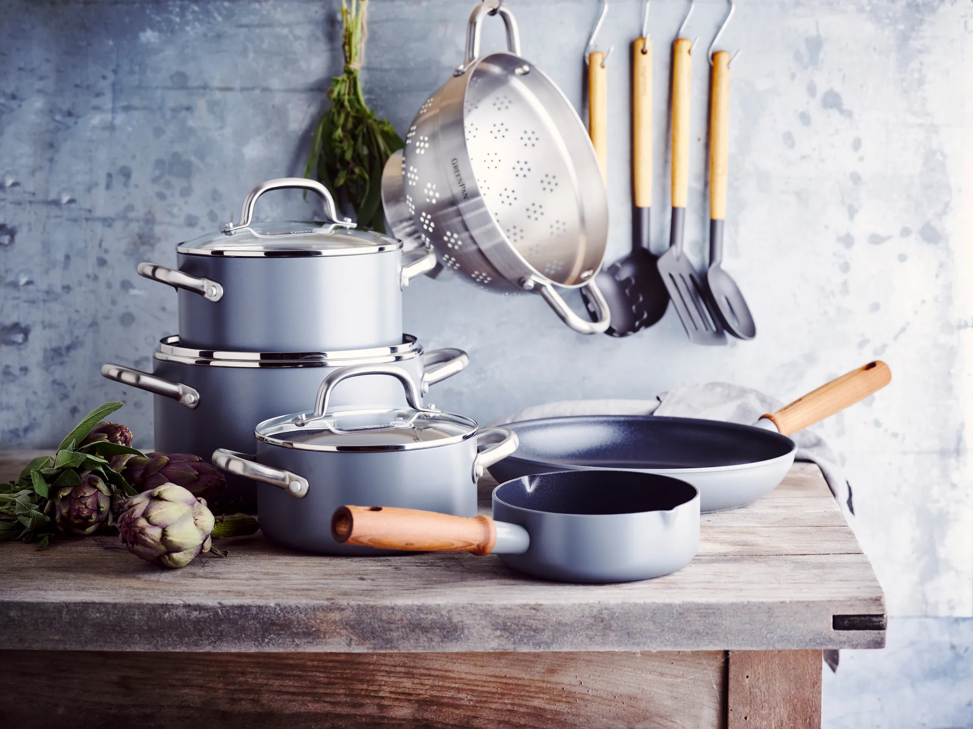 Mayflower Pro gryde- og stegepandesæt, 13 dele GreenPan