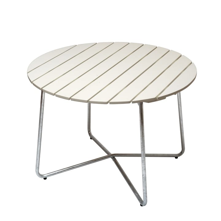 9A spisebord - Hvidlakeret eg Ø100 cm - Grythyttan Stålmöbler