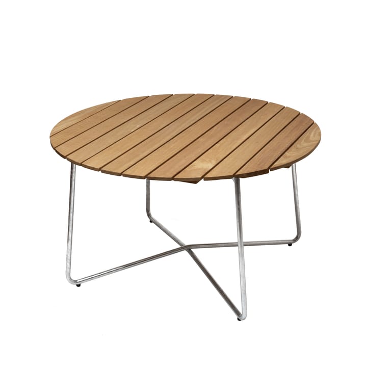 9A spisebord - Olieret eg-varmforzinket stativ Ø120 cm - Grythyttan Stålmöbler