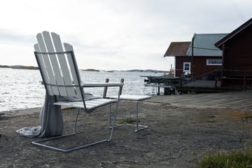 A3 solstol - Hvid lak eg-varmforzinket - Grythyttan Stålmöbler