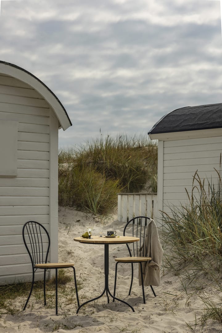 Akleja bord Ø65cm - Teak-mørkegrå stativ - Grythyttan Stålmöbler