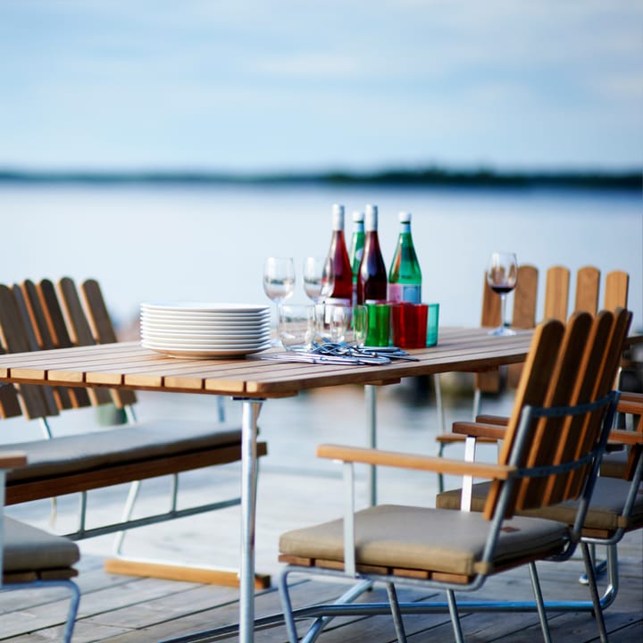 B25A bord - Teak-varmforzinket stativ - Grythyttan Stålmöbler