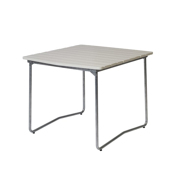 B31 84 spisebord - Hvid lak eg-varmforzinket stativ - Grythyttan Stålmöbler