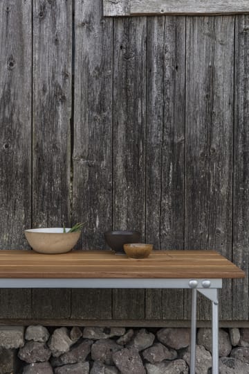 Bänk 9 bænk - Teak-170 cm-varmforzinket - Grythyttan Stålmöbler