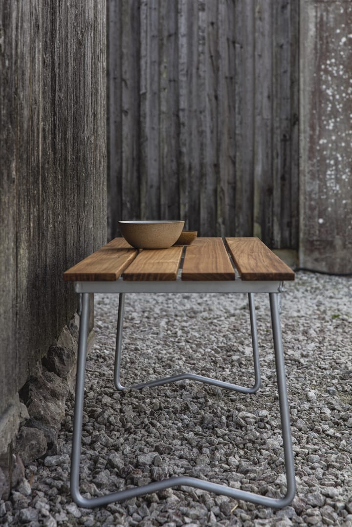 Bänk 9 bænk, Teak-170 cm-varmforzinket Grythyttan Stålmöbler