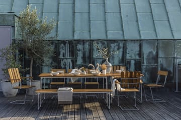 Bänk 9 bænk - Teak-170 cm-varmforzinket - Grythyttan Stålmöbler