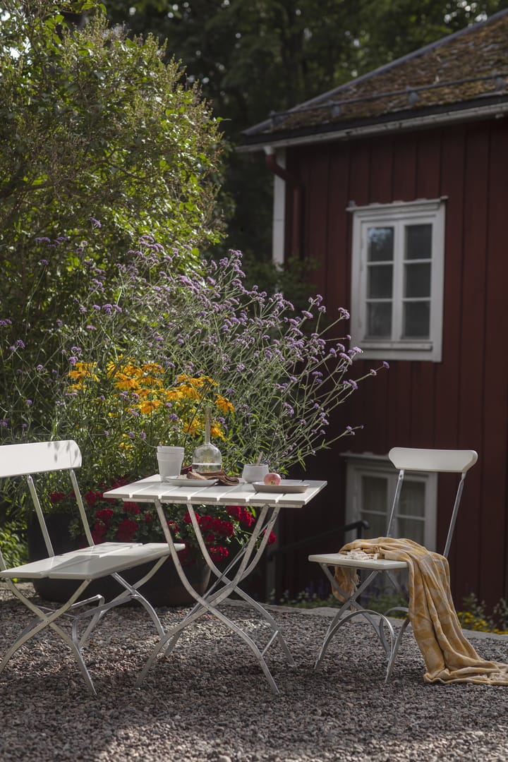Bryggeri bord, Hvid lak eg-varmforzinket Grythyttan Stålmöbler