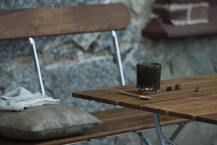 Bryggeri bord, Teak-varmforzinket stativ Grythyttan Stålmöbler