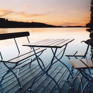 Bryggeri bord - Teak-varmforzinket stativ - Grythyttan Stålmöbler