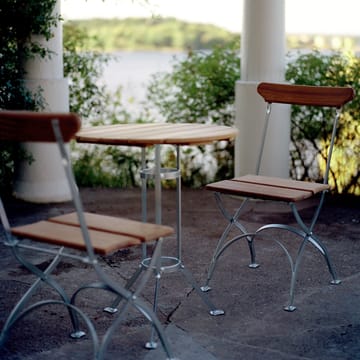 Bryggeri trefodsbord - Teak-varmforzinket stativ - Grythyttan Stålmöbler