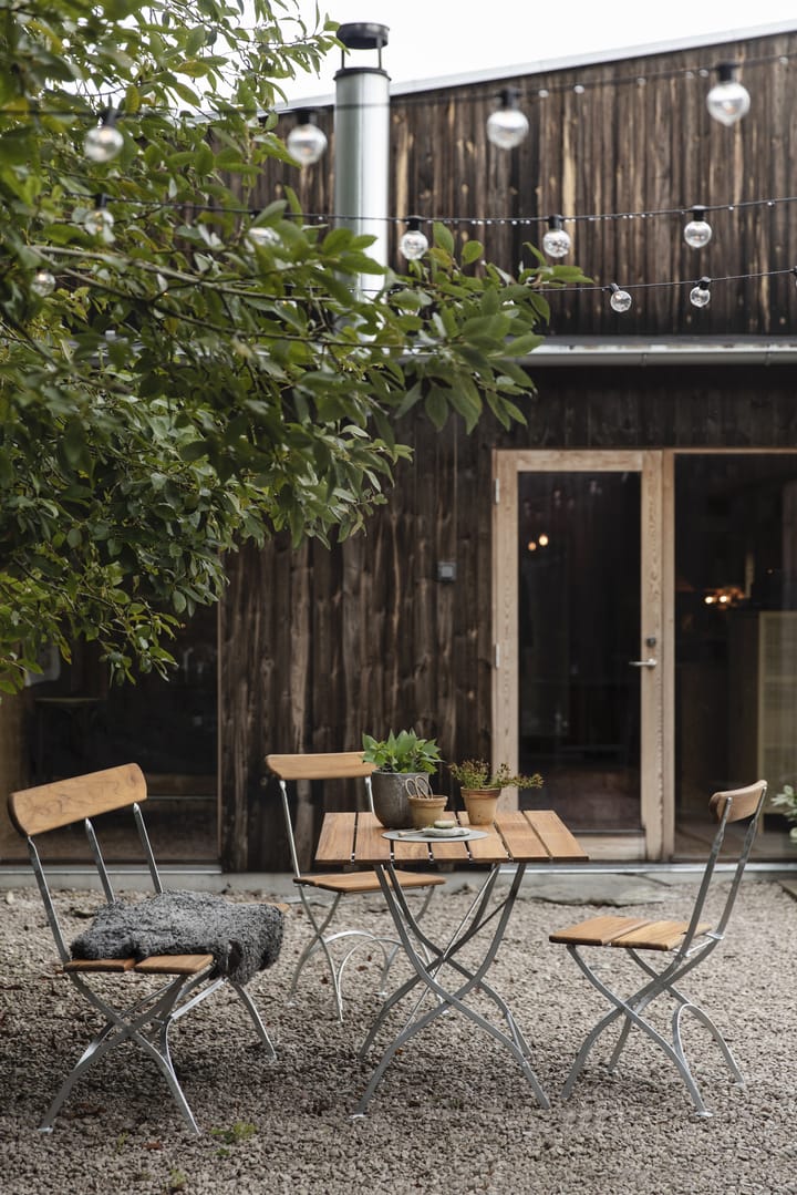 Bryggeristol, Teak-varmforzinket stativ Grythyttan Stålmöbler