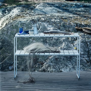 Grythyttan aflastningsbord - Hvid lak eg-varmforzinket stativ - Grythyttan Stålmöbler