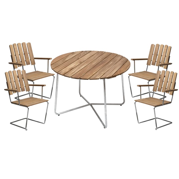 Grythyttan spisegruppe ø100 cm - teak - undefined - Grythyttan Stålmöbler