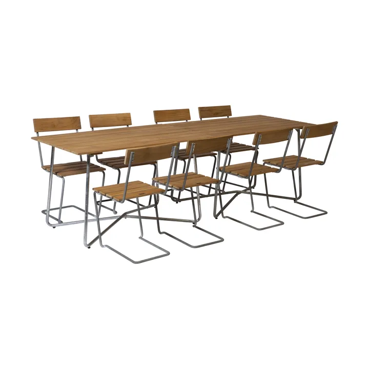 Grythyttan spisegruppe 2 stk. B25A + 8 stk. Stol 1 teak - Grythyttan Stålmöbler