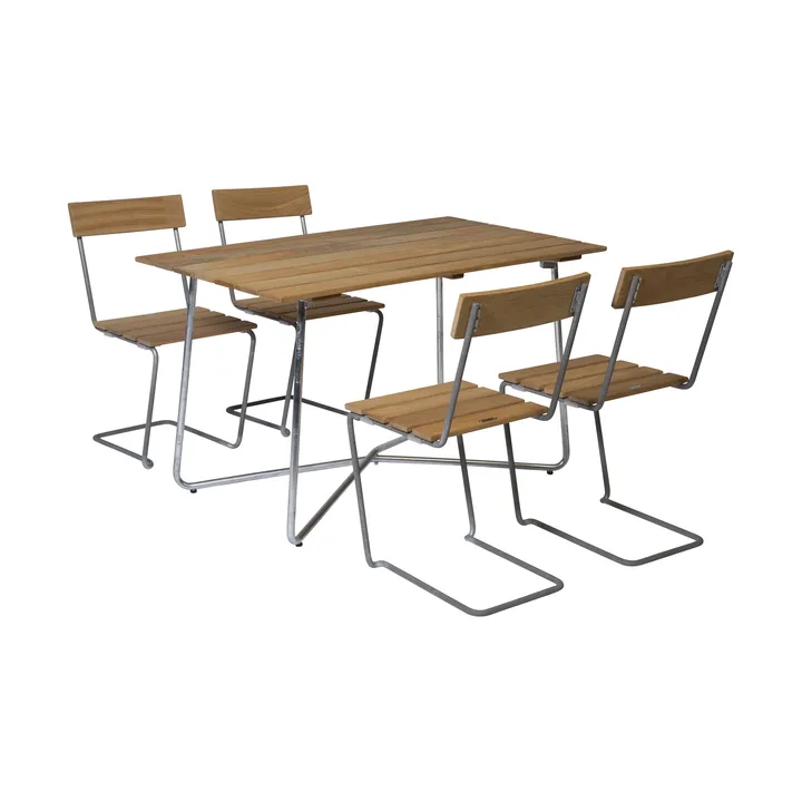 Grythyttan spisegruppe B25A + 4 stk. Stol 1 olieret eg - Grythyttan Stålmöbler