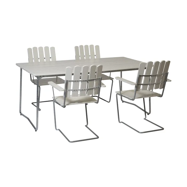 Grythyttan spisegruppe hvid B31 170 cm + 4 stk. A2 - Grythyttan Stålmöbler