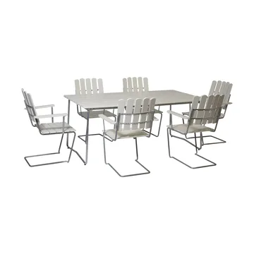 Grythyttan spisegruppe hvid B31 170 cm + 6 stk. A2 - Grythyttan Stålmöbler